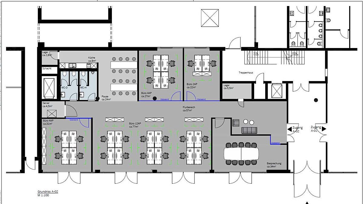 Büro Regensburg-West – Grundriss
