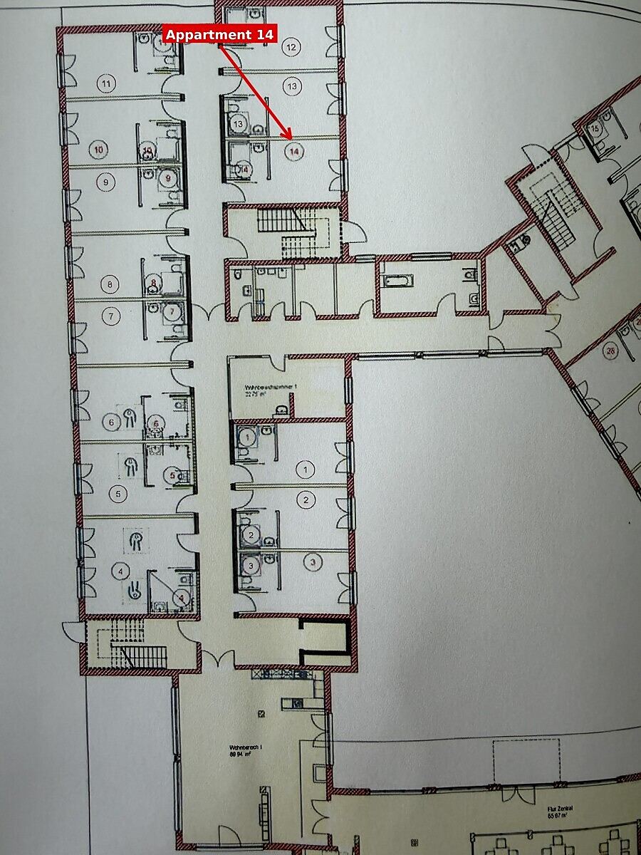 Pflegeapartment Deggendorf – Grundriss-Aufteilungsplan