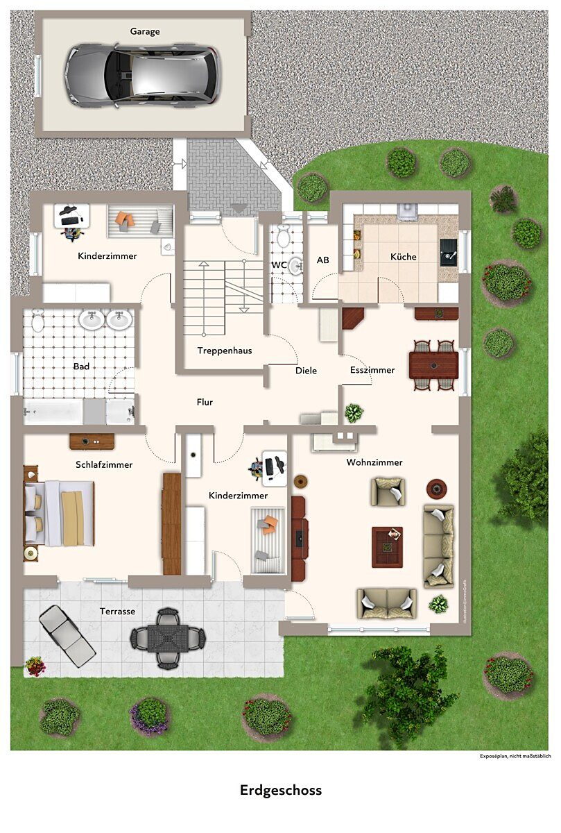 Einfamilienhaus Klardorf, Schwandorf – Grundriss Erdgeschoss